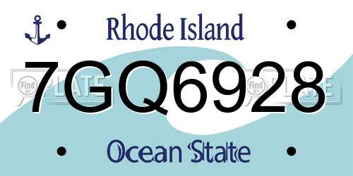 7GQ6928 Rhode Island License Plate