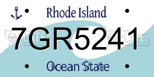 7GR5241 Rhode Island License Plate