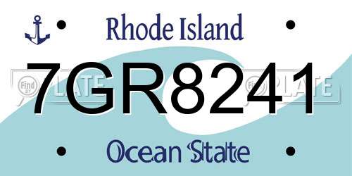 7GR8241 Rhode Island License Plate