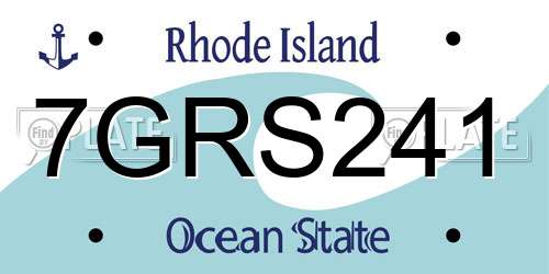 7GRS241 Rhode Island License Plate