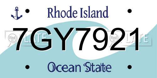 7GY7921 Rhode Island License Plate
