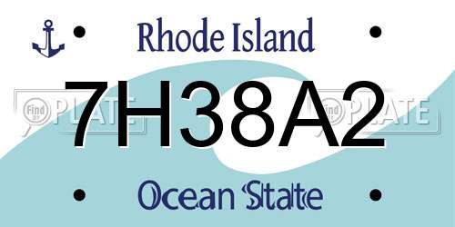7H38A2 Rhode Island License Plate