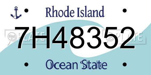 7H48352 Rhode Island License Plate