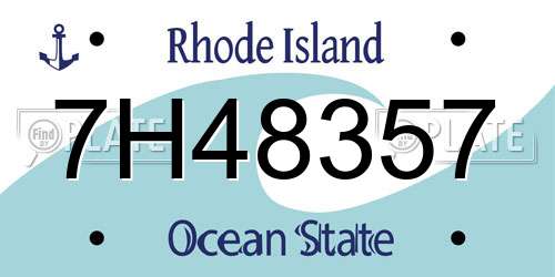 7H48357 Rhode Island License Plate