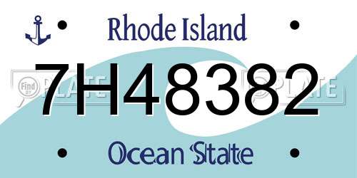 7H48382 Rhode Island License Plate