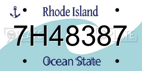 7H48387 Rhode Island License Plate
