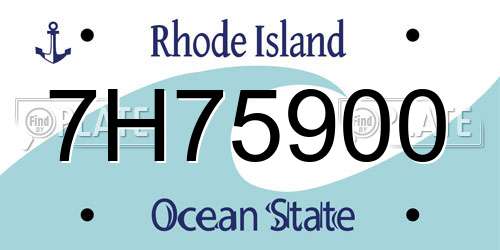 7H75900 Rhode Island License Plate