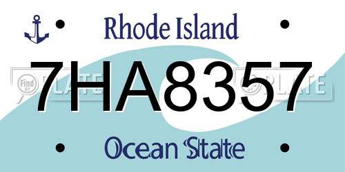 7HA8357 Rhode Island License Plate