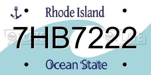 7HB7222 Rhode Island License Plate