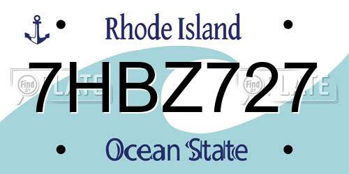 7HBZ727 Rhode Island License Plate