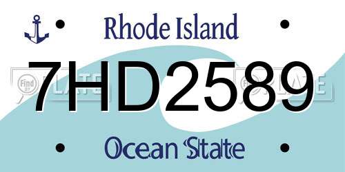 7HD2589 Rhode Island License Plate