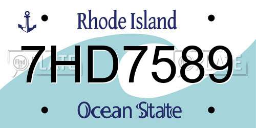 7HD7589 Rhode Island License Plate