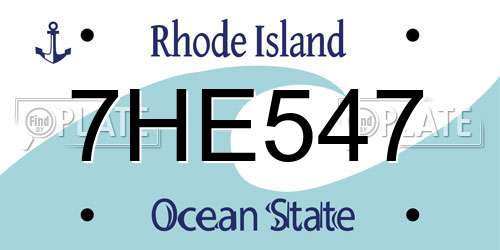 7HE547 Rhode Island License Plate