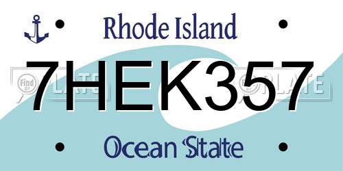 7HEK357 Rhode Island License Plate