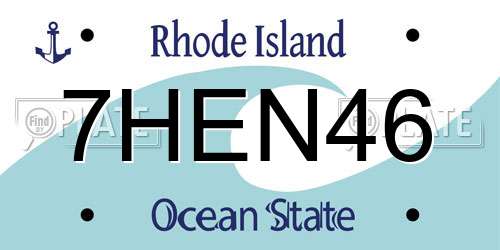 7HEN46 Rhode Island License Plate