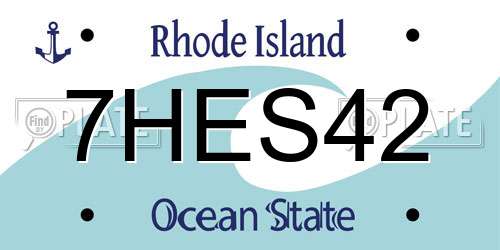 7HES42 Rhode Island License Plate