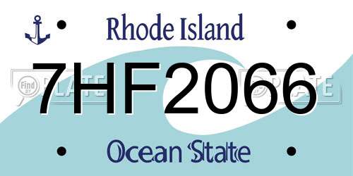 7HF2066 Rhode Island License Plate
