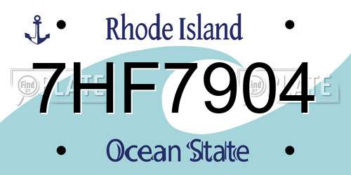 7HF7904 Rhode Island License Plate