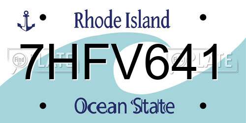 7HFV641 Rhode Island License Plate