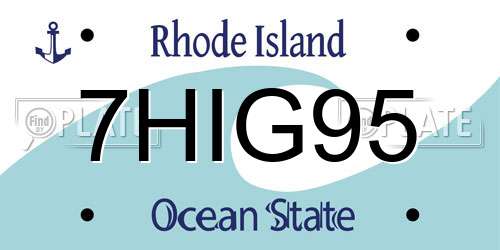 7HIG95 Rhode Island License Plate