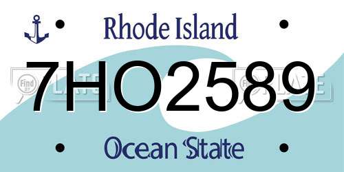 7HO2589 Rhode Island License Plate