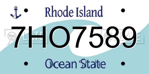 7HO7589 Rhode Island License Plate