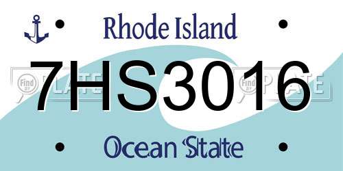 7HS3016 Rhode Island License Plate