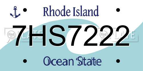 7HS7222 Rhode Island License Plate