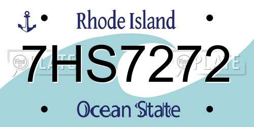 7HS7272 Rhode Island License Plate