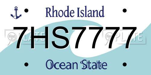 7HS7777 Rhode Island License Plate