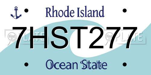 7HST277 Rhode Island License Plate