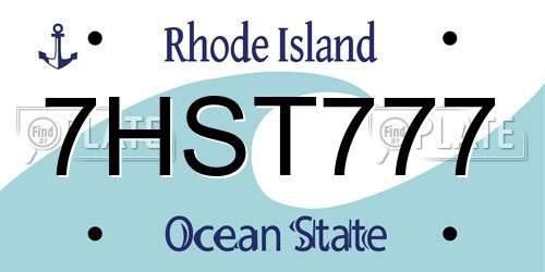7HST777 Rhode Island License Plate