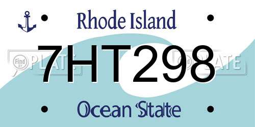 7HT298 Rhode Island License Plate