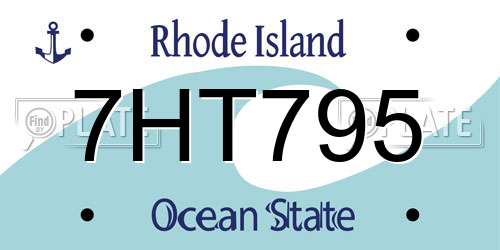 7HT795 Rhode Island License Plate