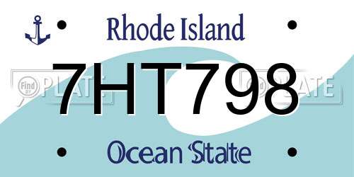 7HT798 Rhode Island License Plate