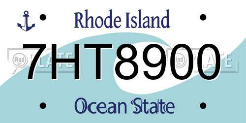 7HT8900 Rhode Island License Plate