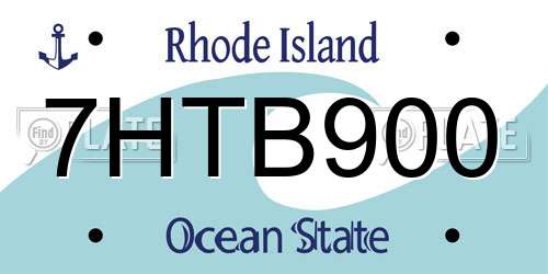 7HTB900 Rhode Island License Plate