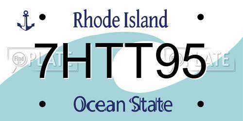 7HTT95 Rhode Island License Plate