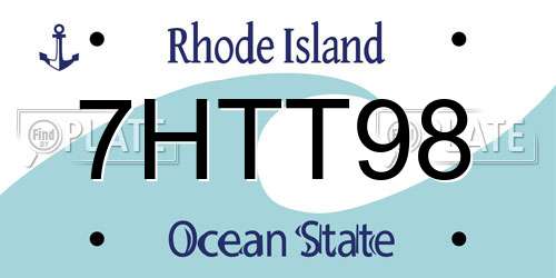 7HTT98 Rhode Island License Plate