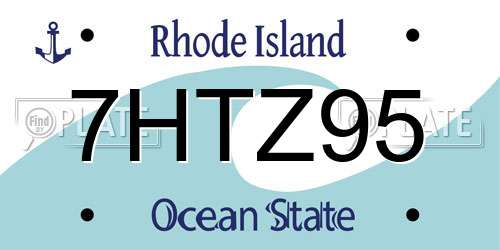 7HTZ95 Rhode Island License Plate