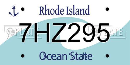 7HZ295 Rhode Island License Plate