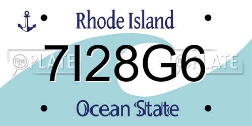 7I28G6 Rhode Island License Plate