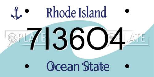 7I36O4 Rhode Island License Plate