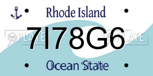 7I78G6 Rhode Island License Plate