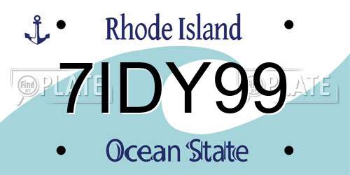 7IDY99 Rhode Island License Plate