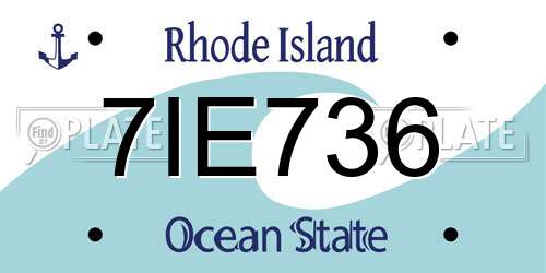 7IE736 Rhode Island License Plate
