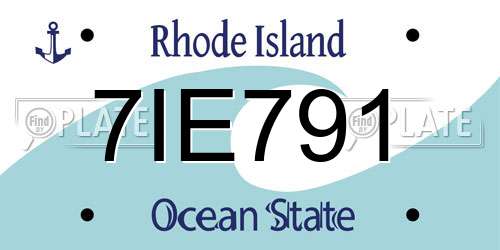 7IE791 Rhode Island License Plate