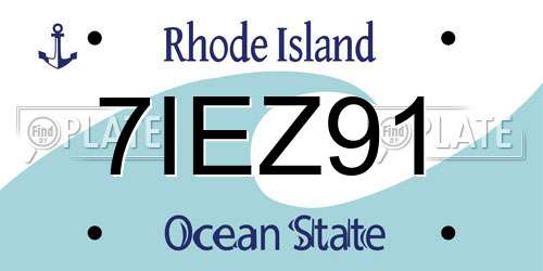 7IEZ91 Rhode Island License Plate