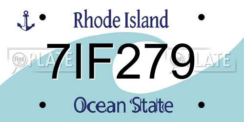 7IF279 Rhode Island License Plate