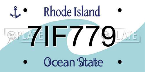 7IF779 Rhode Island License Plate